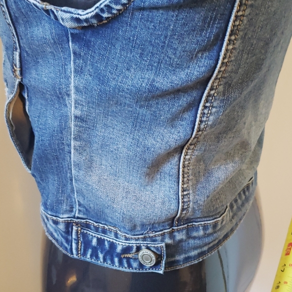 JEAN VEST SZ M KISS PINK - Picture 4 of 8